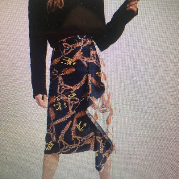 TIBI Renzo Scarf Printed Asymmetrical Skirt Size 2